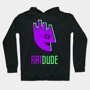 YourArtDude Logo In Purple And Lime Hoodie